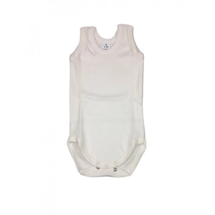 Bodino ropa interior algodón orgánico recién nacido niña sin mangas Rapife crema 9 m