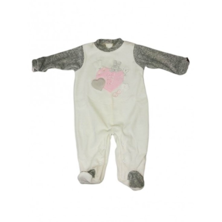 Pelele bebé niña gris crema Pastel 3 - 6 meses