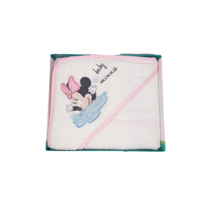 Albornoz triángulo bebé recién nacido esponja Minnie Disney bebé blanco rosa TU