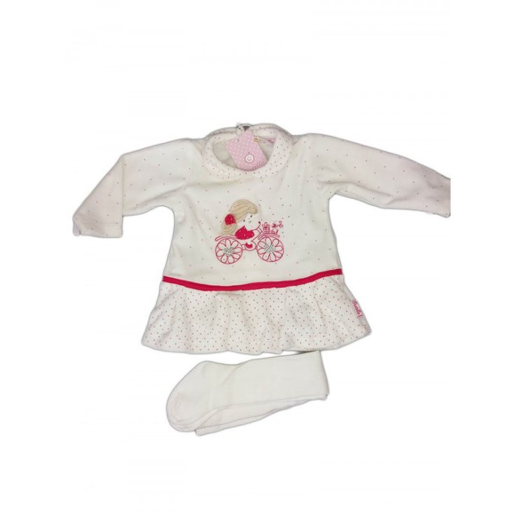 Vestido vestido chenilla vestido bebe niña Pastel crema 6 - 9 meses