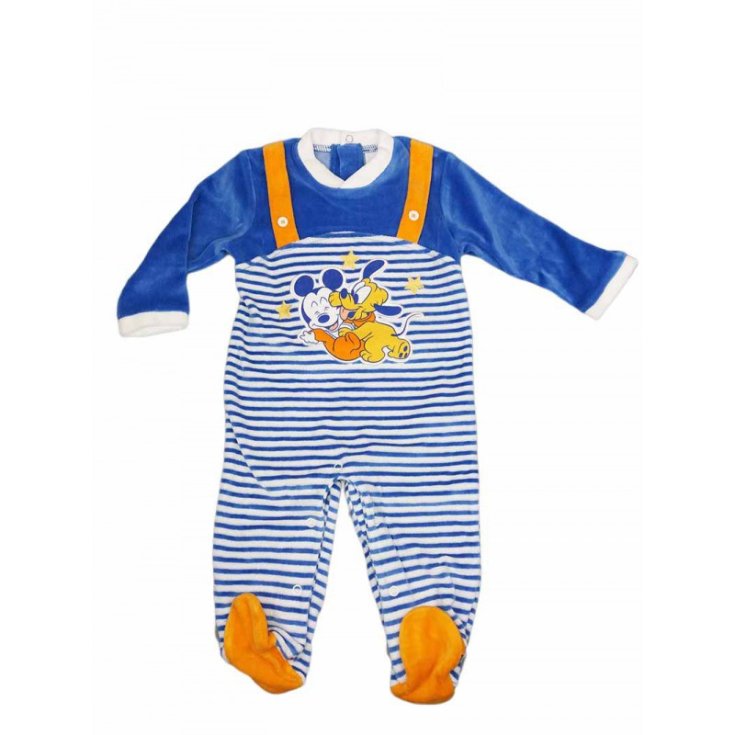 Pelele bebé Disney Mickey Pluto azul bebé chenilla 6 - 9 meses