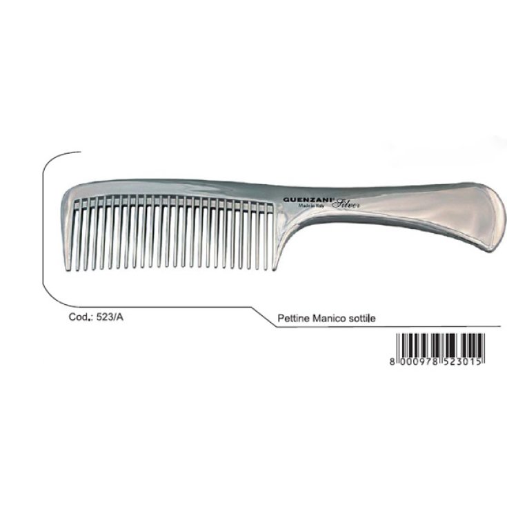 Peine superior Guenzani mango fino art.523 / A plata