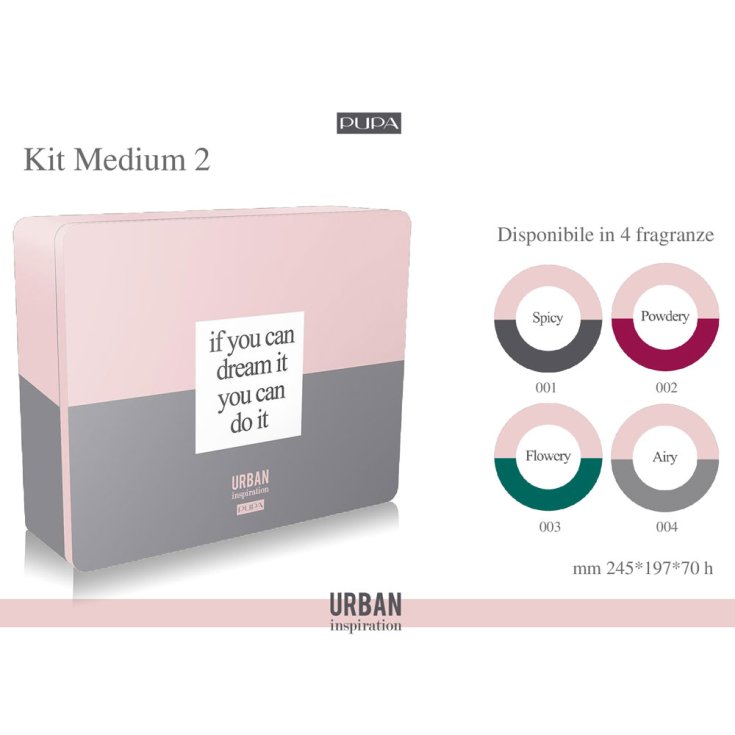 2018 Pupa Urban Inspiration Kit Mediano 2 caja n. 002 polvoriento
