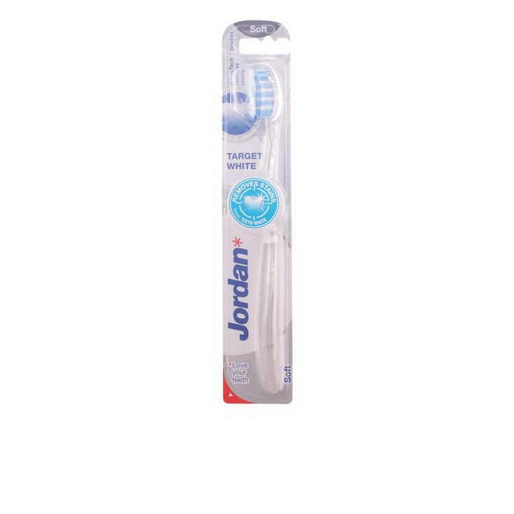 Cepillo de dientes suave blanco Jordan Target Cepillo de dientes suave blanco Jordan Target