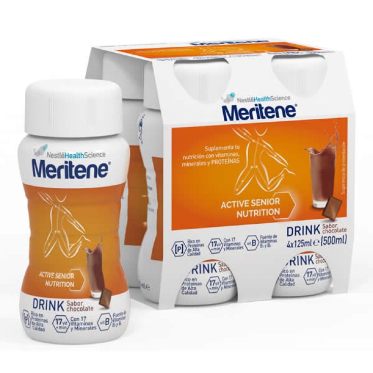Meritene Active Senior Bebida Nutritiva Sabor Chocolate 4x125ml