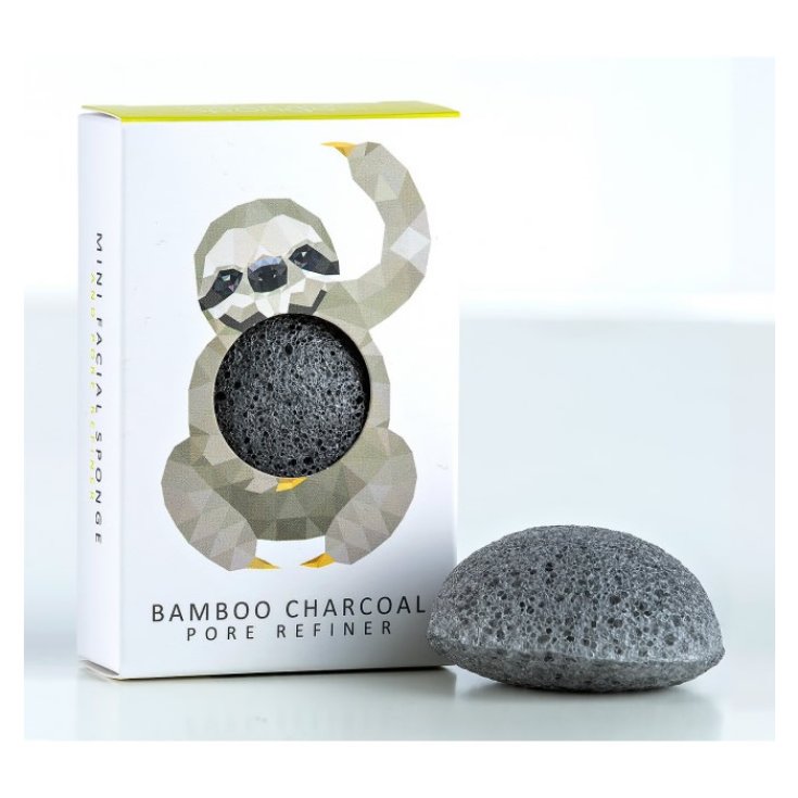 The Konjac Rainforest Sloth Mini Face Puff Carbón de bambú