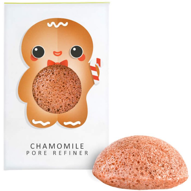 The Konjac Gingerbread Man Pure Konjac Mini Face Puff Con Manzanilla