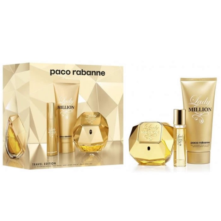 Paco Rabanne Lady Million Eau De Parfum Vaporizador 80ml Set 3 Partes 2018