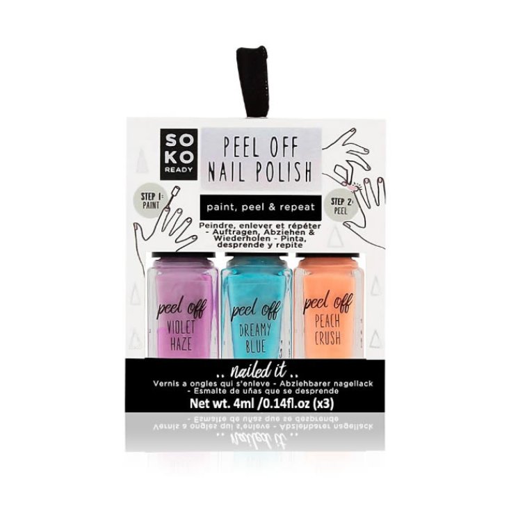 Soko Ready Peel Off Esmalte De Uñas 3 Colores 4ml