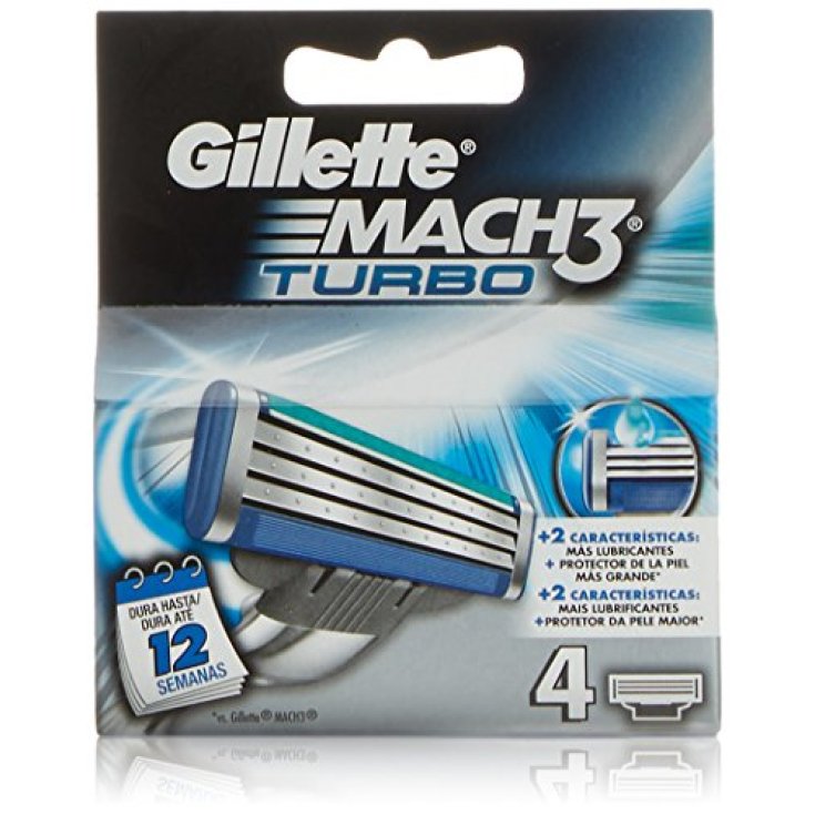 * GILLETTE MACH 3 HOJAS TURBO X 4 UDS