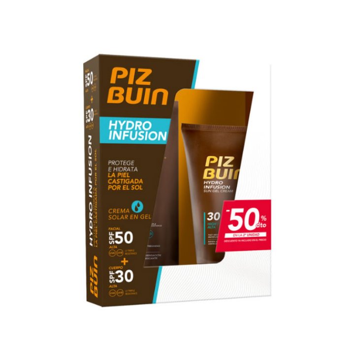 Piz Buin Hidro Infusión Spf30 150ml + Hidro Infusión Rostro Spf50 50ml