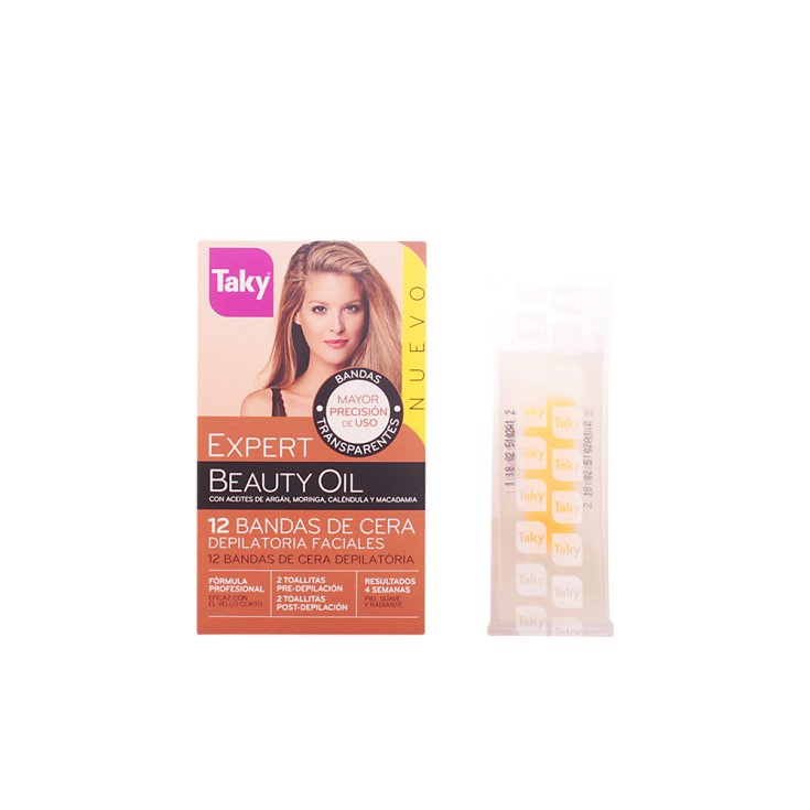 Taky Beauty Oil Bandas De Cera Depilatoria Facial 12uds