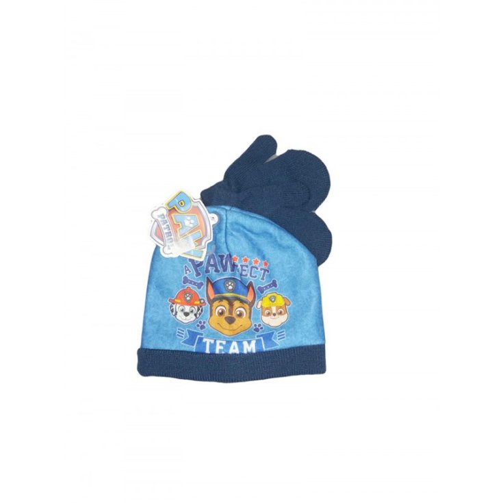 Set 2pcs gorro gorro manoplas guantes bebe niño Patrulla Canina azul talla 48