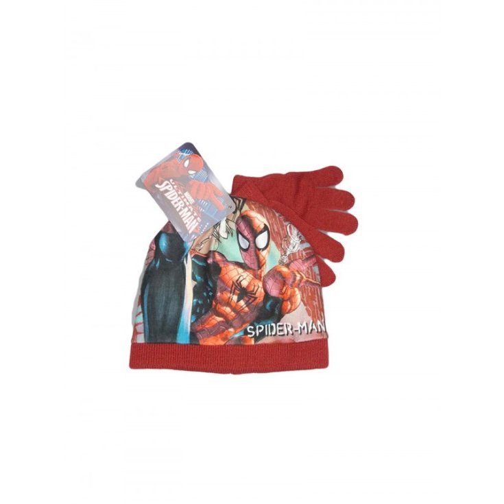 Set 2pcs gorro gorro y guantes niño Spiderman rojo talla 52