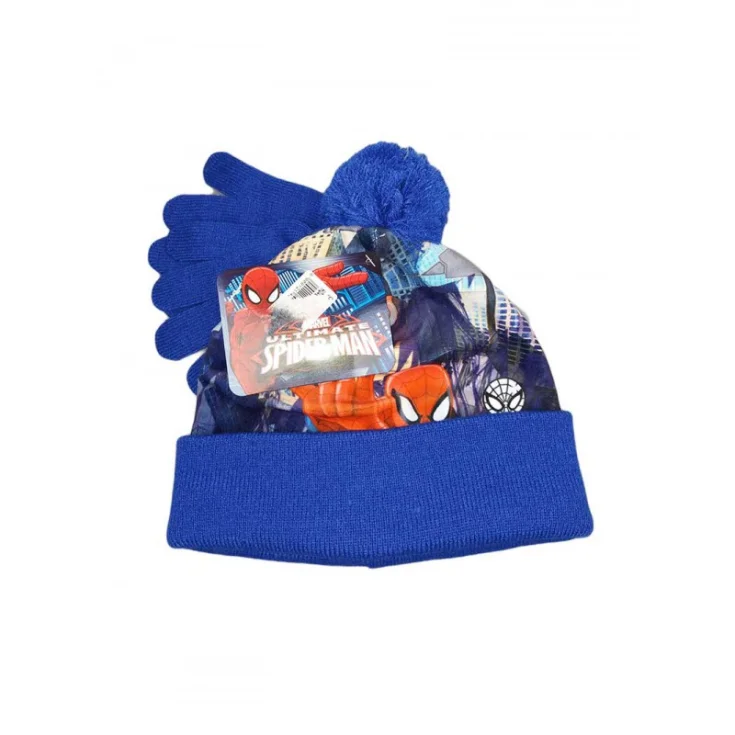 Set 2pcs gorro gorro guantes bebe niño Spiderman bluette talla 54