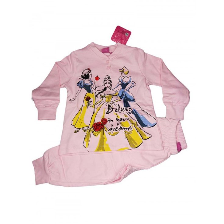 Pijama niña camiseta y pantalón rosa Princesas Disney rosa 5A