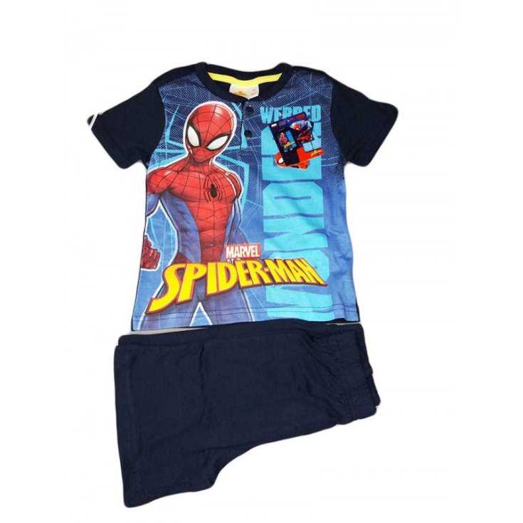 Pijama camiseta bebe niño Spiderman azul 4A shorts