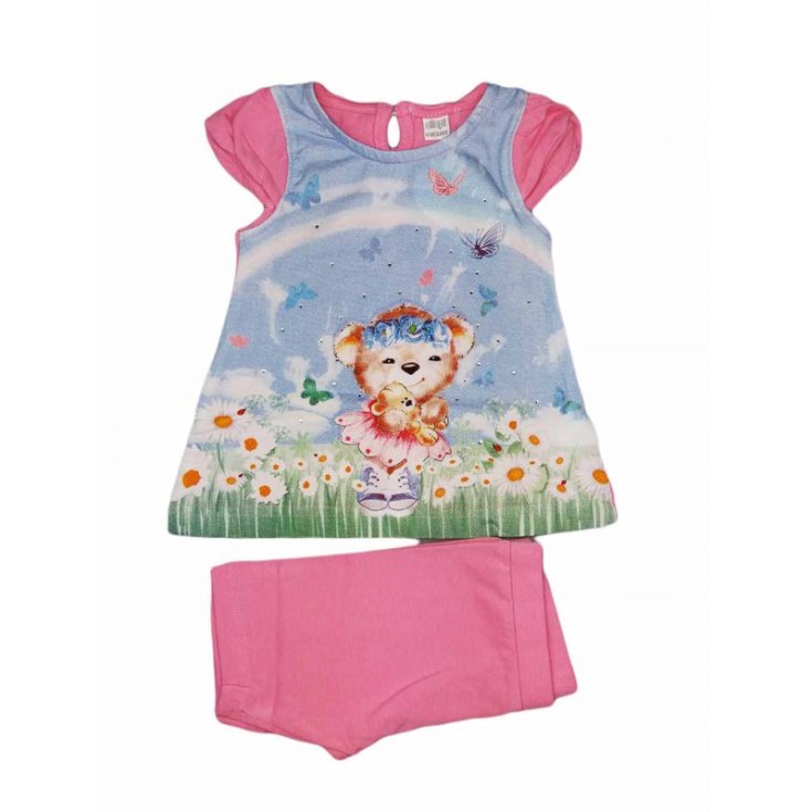 Conjunto camiseta y short bebé recién nacida niña Ellepi rosa 9 m