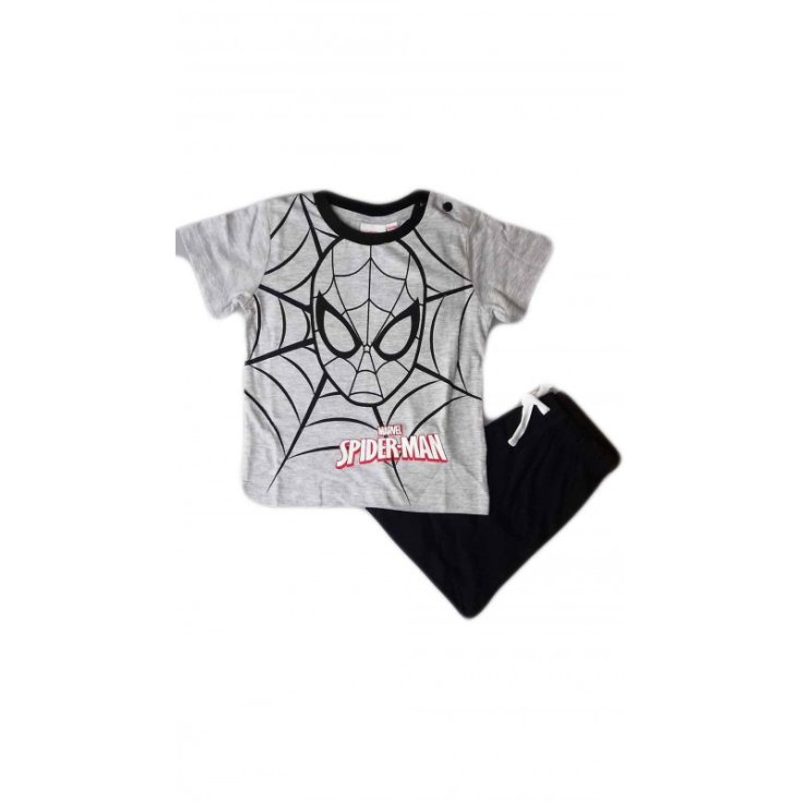 Arnetta Spiderman gris azul 24m conjunto camiseta bebe niño shorts