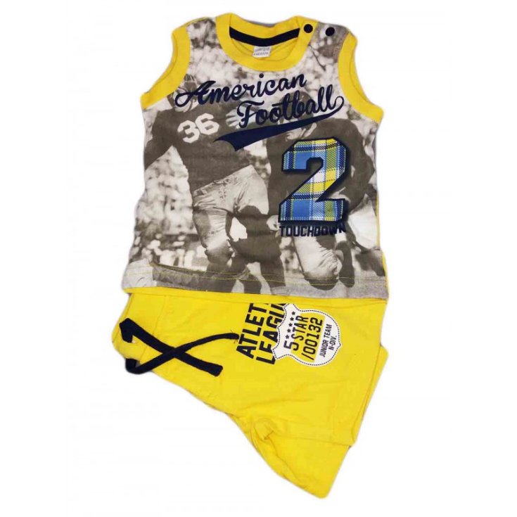 Conjunto jersey camiseta tirantes bebé recién nacido Ellepi amarillo 9 m