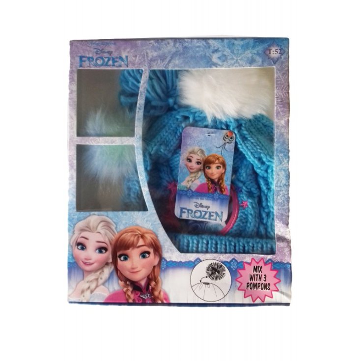 Gorro niña Disney Frozen 3 pompones azul talla 52