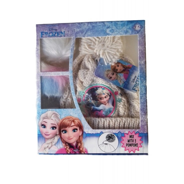 Gorro niña pompones Disney Frozen 3 crema talla 52