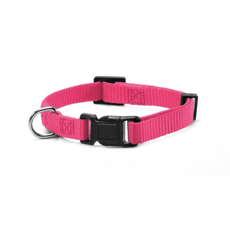 COLLAR RECORD DE NYLON CON CLIP ROSA S 1,5