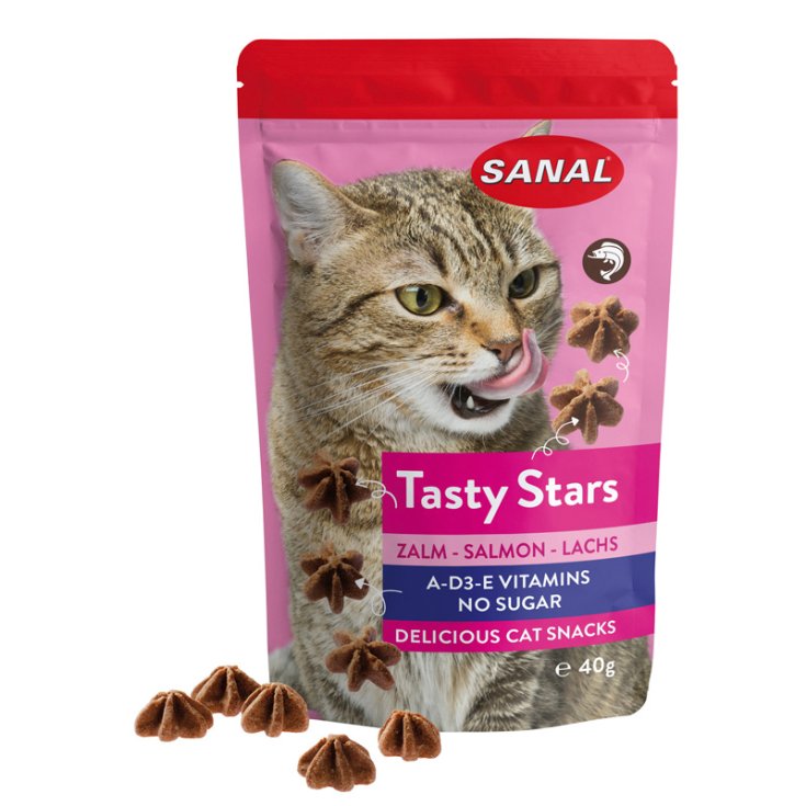 SANAL SABROSO ESTRELLAS SALMÓN, GATOS 40 G SA